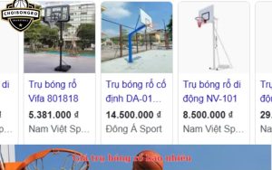 Giá trụ bóng rổ bao nhiêu