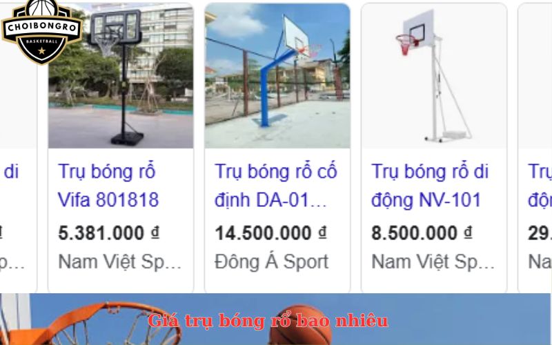 Giá trụ bóng rổ bao nhiêu