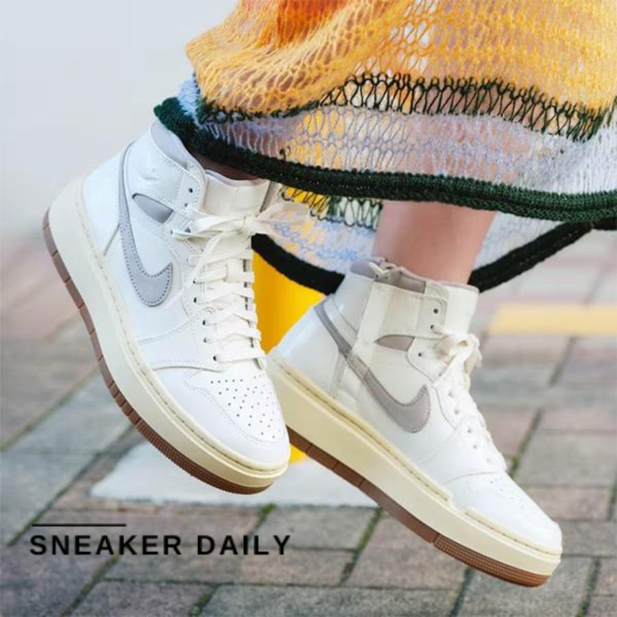 Giày Air Jordan 1 Elevate High Sail Grey Gum Medium Brown (WMNS) DZ3744-100 - Ảnh 2