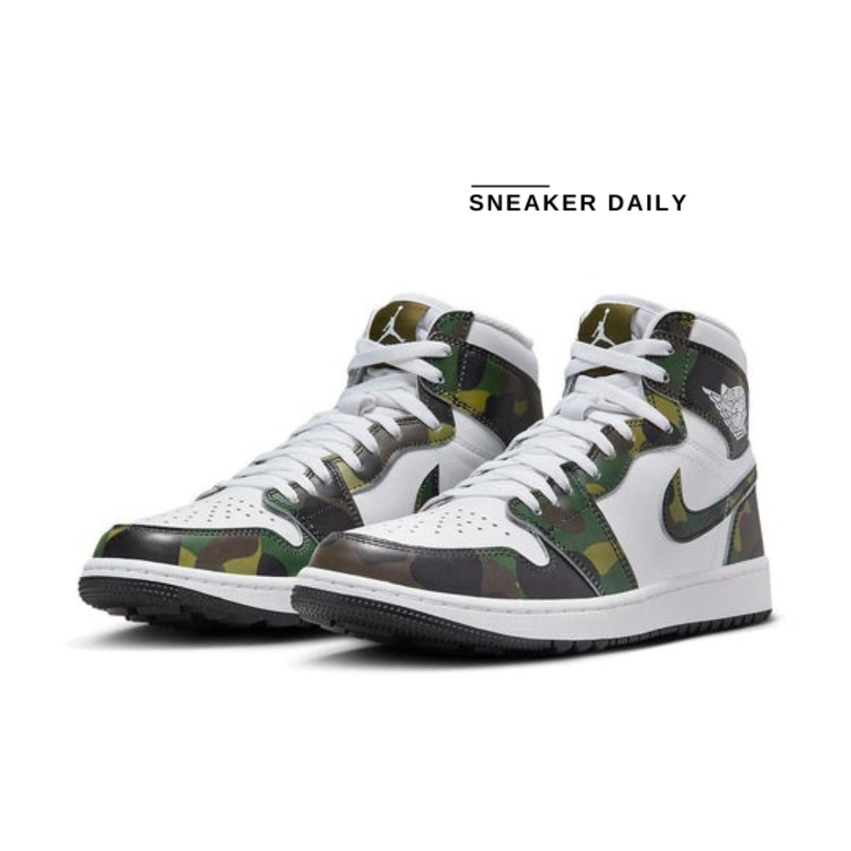 Air Jordan 1 High Golf Camo DQ0660-300 nhìn từ góc nghiêng