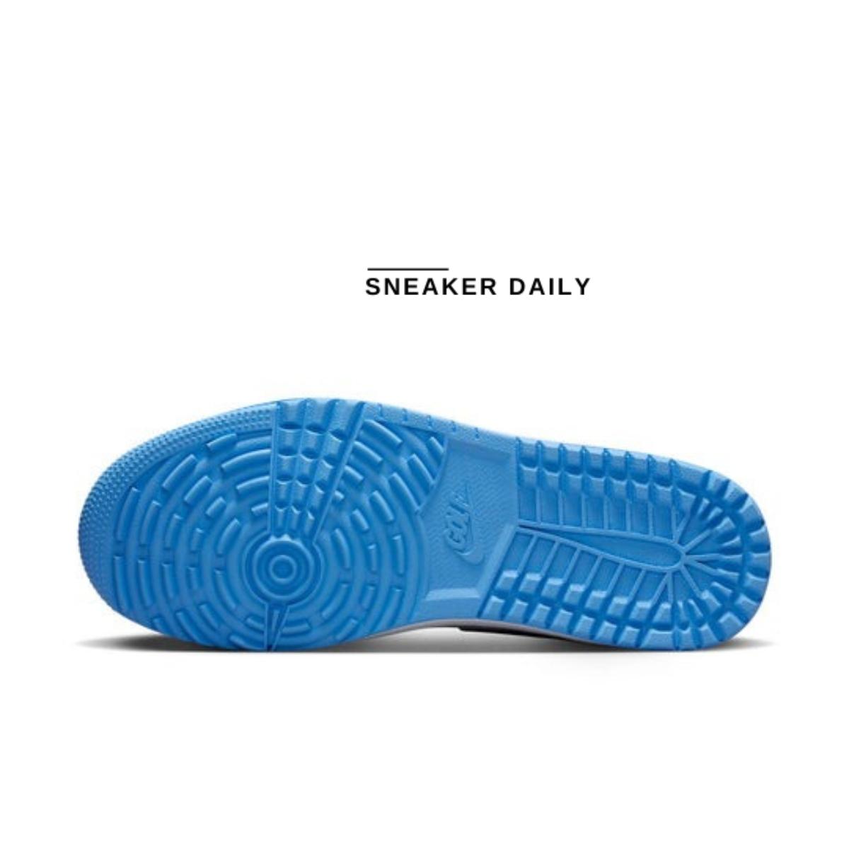 Chi tiết gót và cổ giày Air Jordan 1 High Golf University Blue DQ0660-400