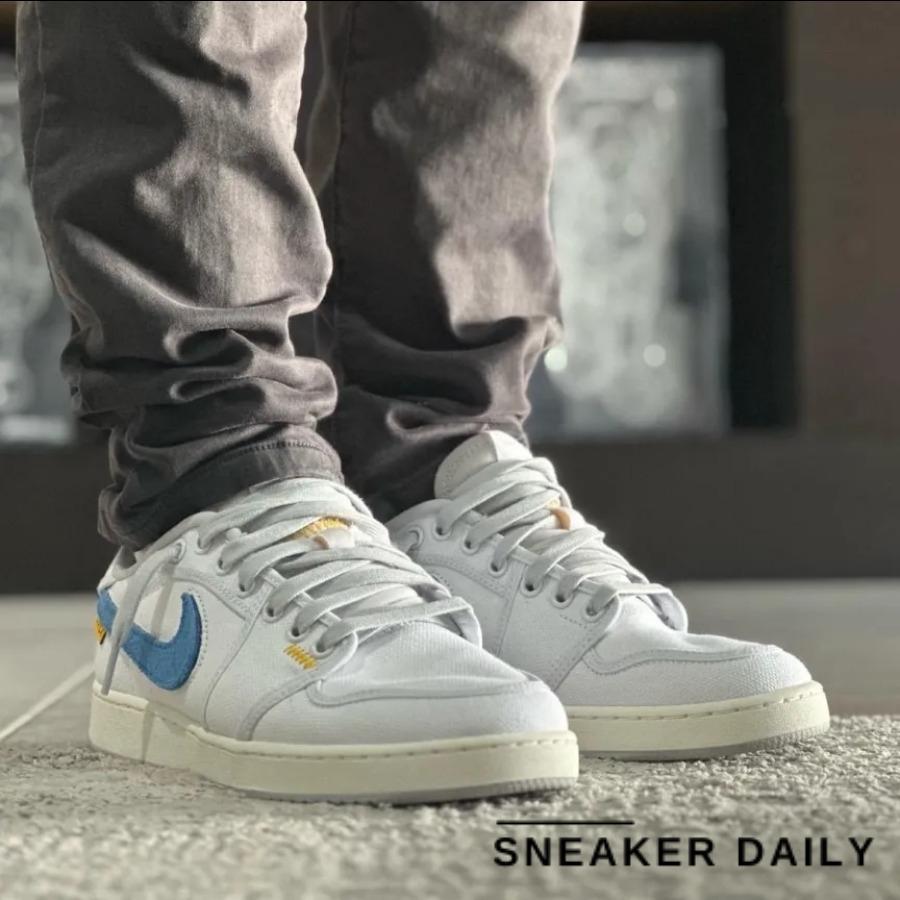 Giày Air Jordan 1 KO Low x Union LA White Neutral Grey DO8912-101 - Ảnh 5