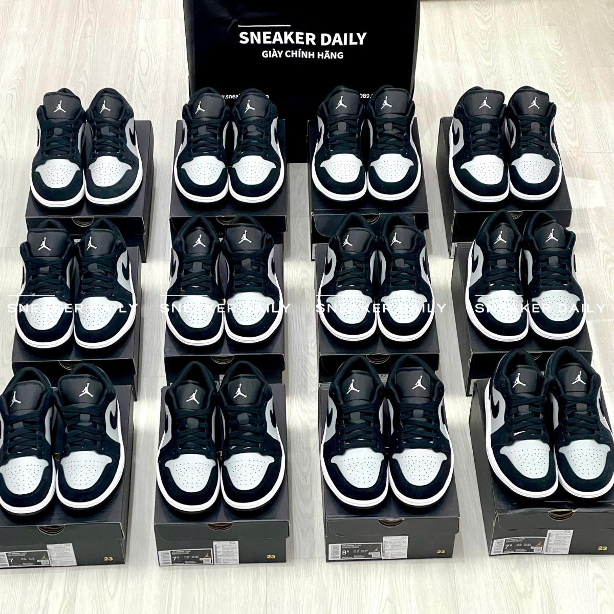 Giày Air Jordan 1 Low Black/Light Smoke Grey 553558-048 - Ảnh 4