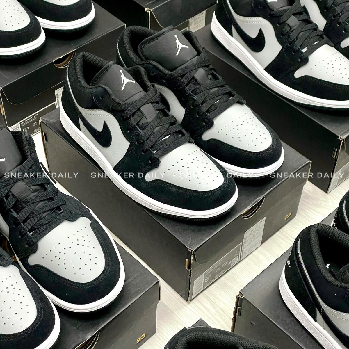 Giày Air Jordan 1 Low Black/Light Smoke Grey 553558-048 - Ảnh 5