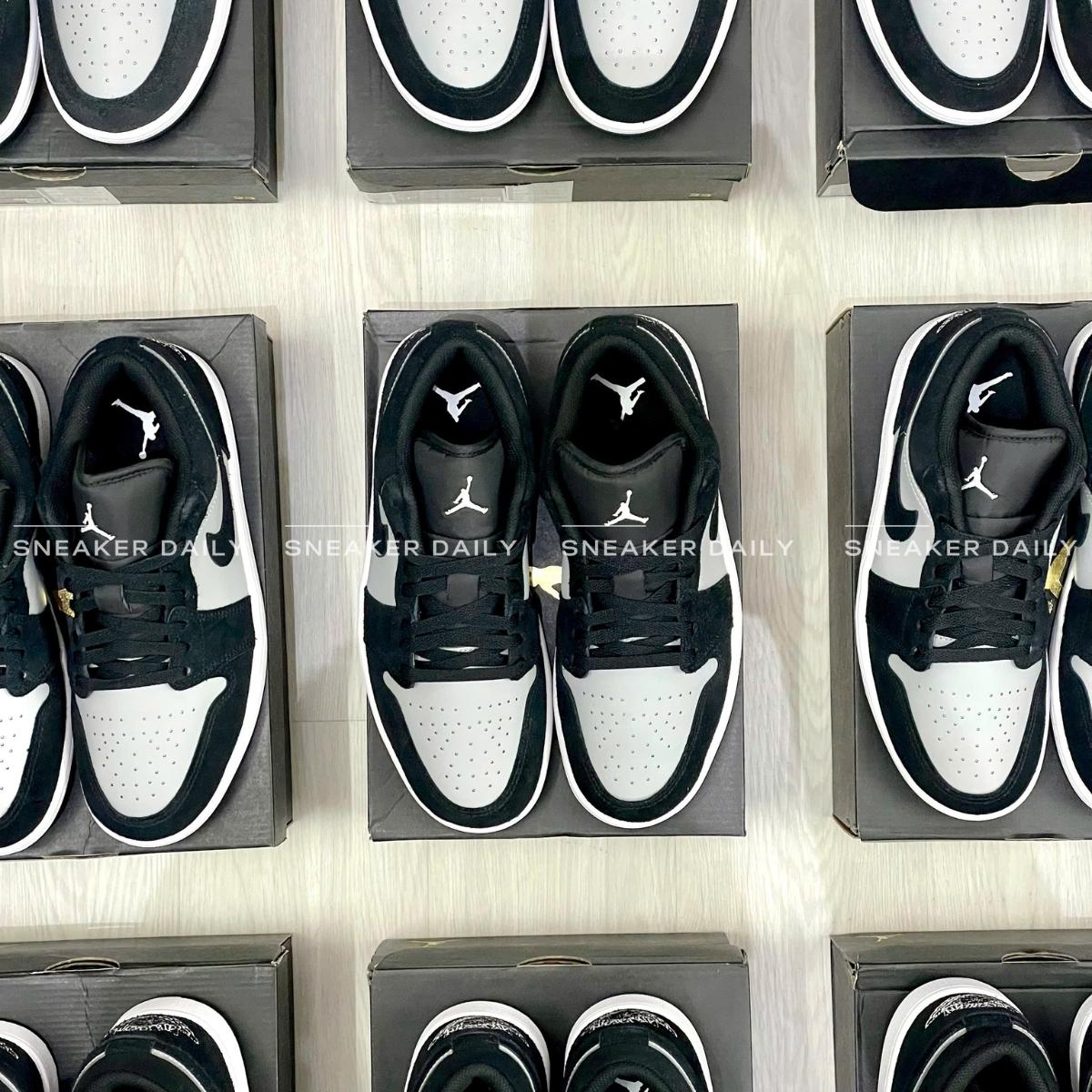 Giày Air Jordan 1 Low Black/Light Smoke Grey 553558-048 - Ảnh 7