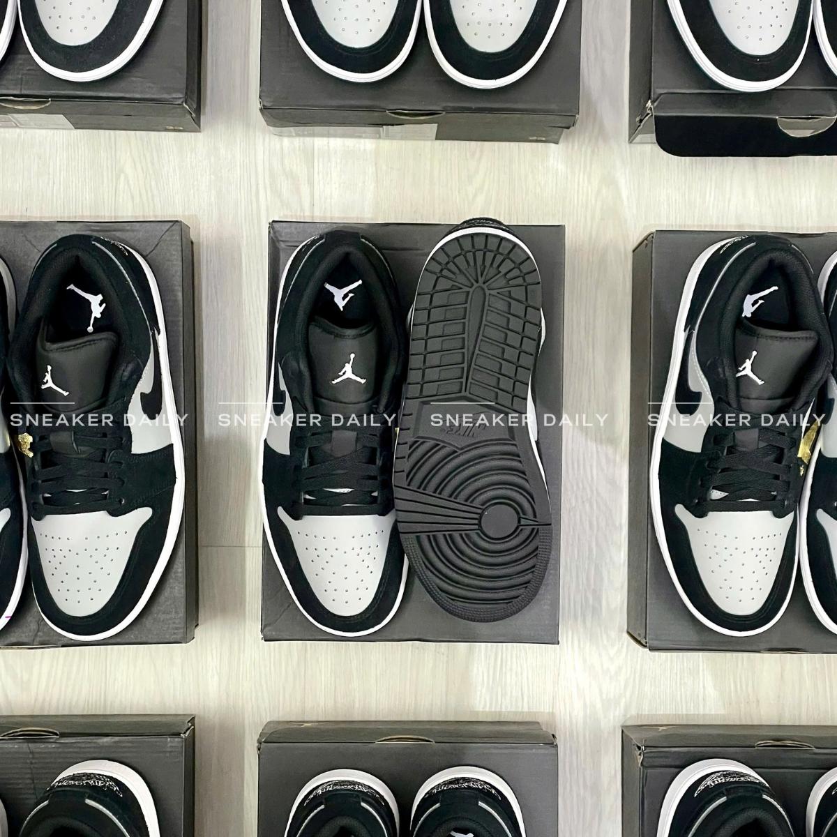 Giày Air Jordan 1 Low Black/Light Smoke Grey 553558-048 - Ảnh 8