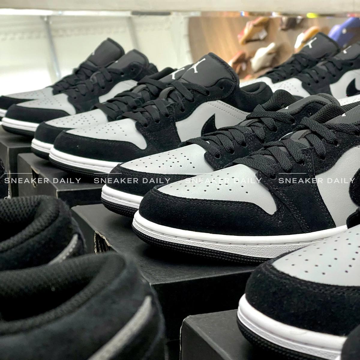 Giày Air Jordan 1 Low Black/Light Smoke Grey 553558-048 - Ảnh 9