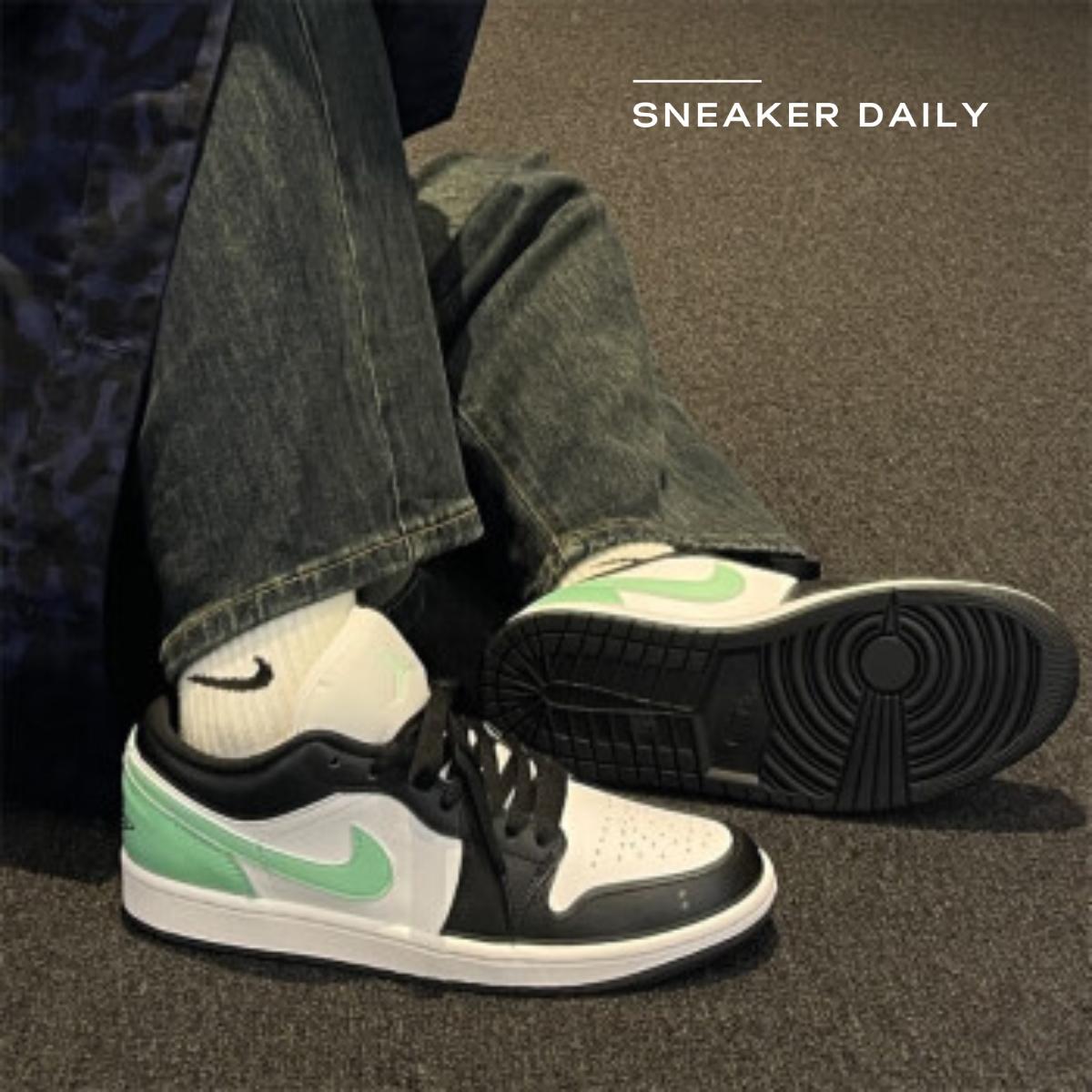 Giày Air Jordan 1 Low Green Glow 553558-131 - Ảnh 8