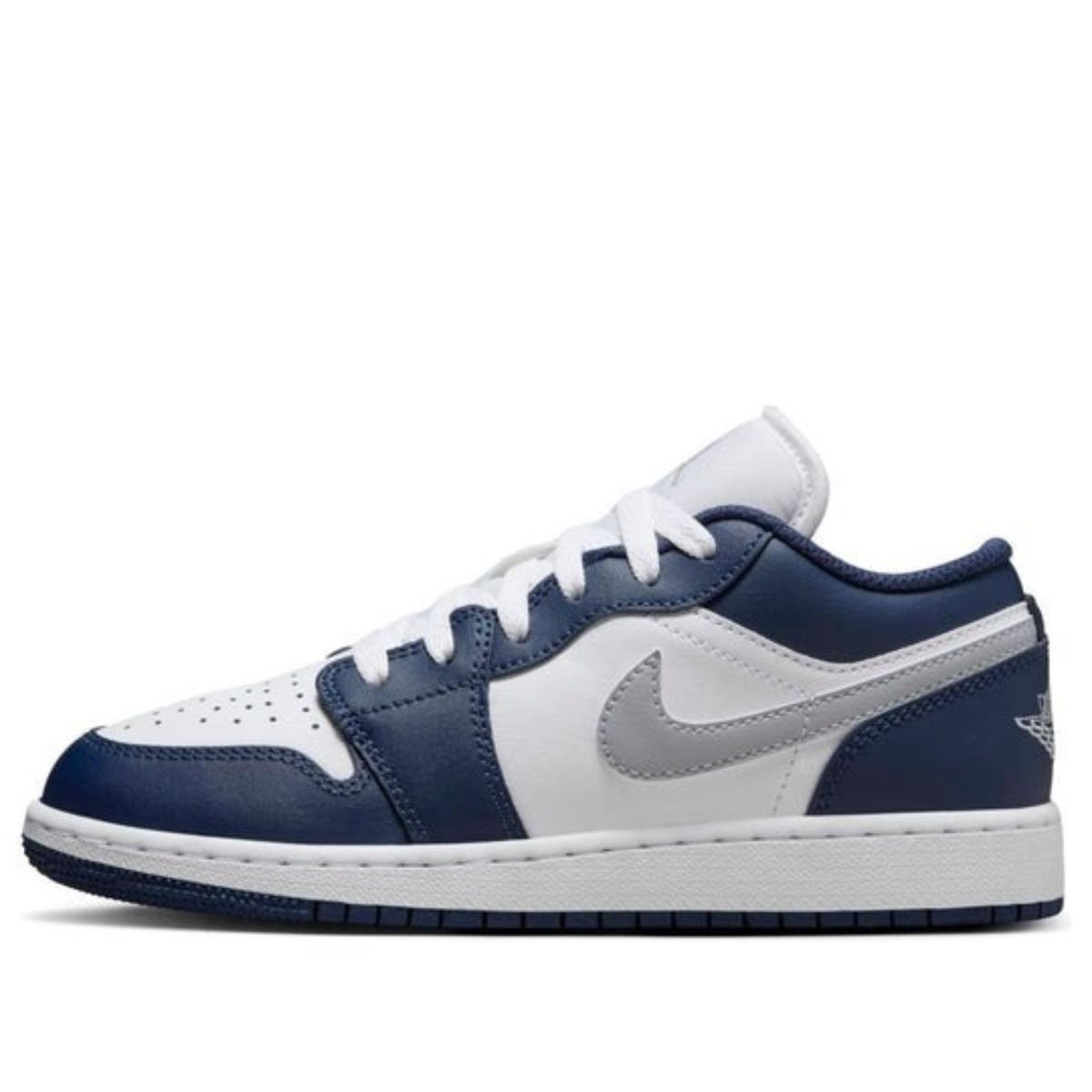 Giày Air Jordan 1 Low GS Midnight Navy Wolf Grey 553560-141 nhìn toàn cảnh