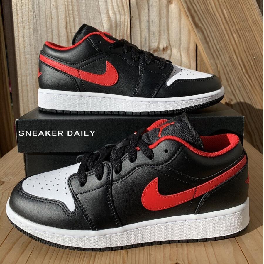 Giày Air Jordan 1 Low GS White Toe 553560-063 - Ảnh 6