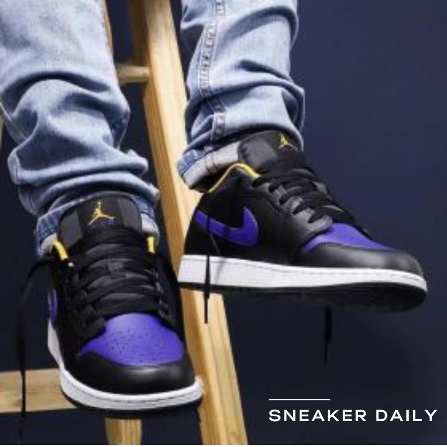 Giày Air Jordan 1 Low Lakers 553558-075 - Ảnh 10