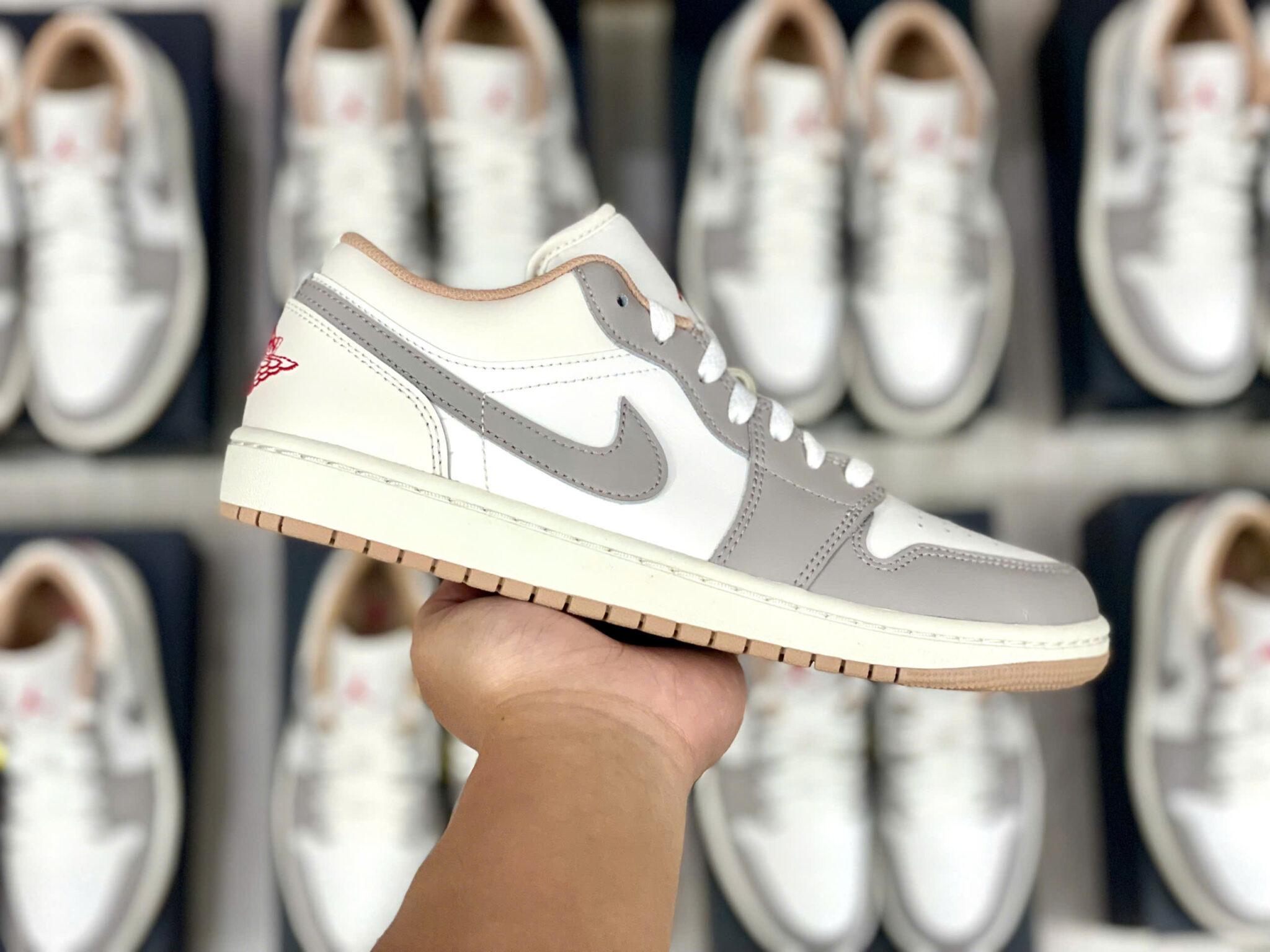 Giày Air Jordan 1 Low Red College Grey 553558-169 - Ảnh 2