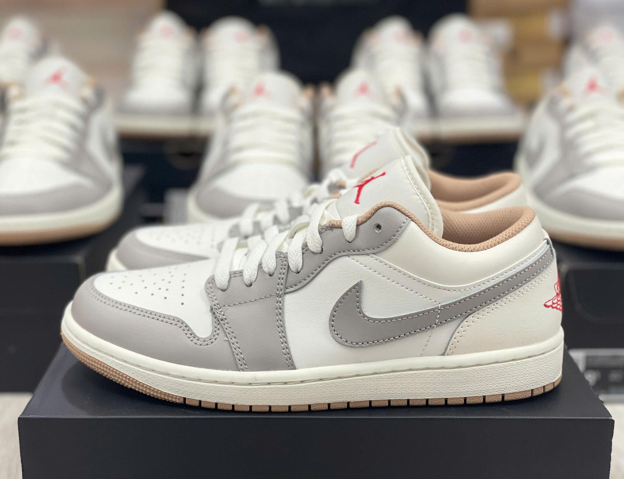 Giày Air Jordan 1 Low Red College Grey 553558-169 - Ảnh 3