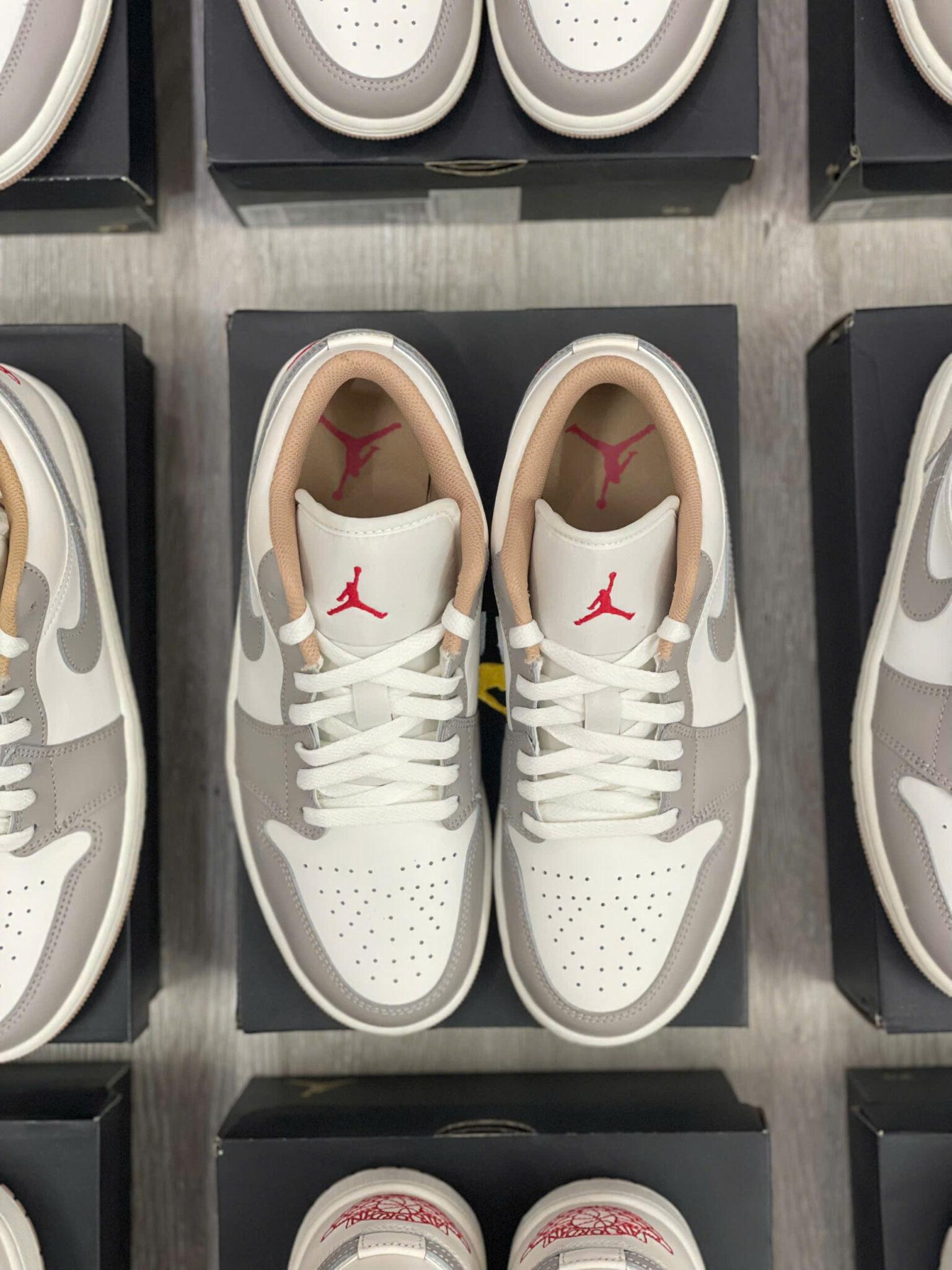 Giày Air Jordan 1 Low Red College Grey 553558-169 - Ảnh 6