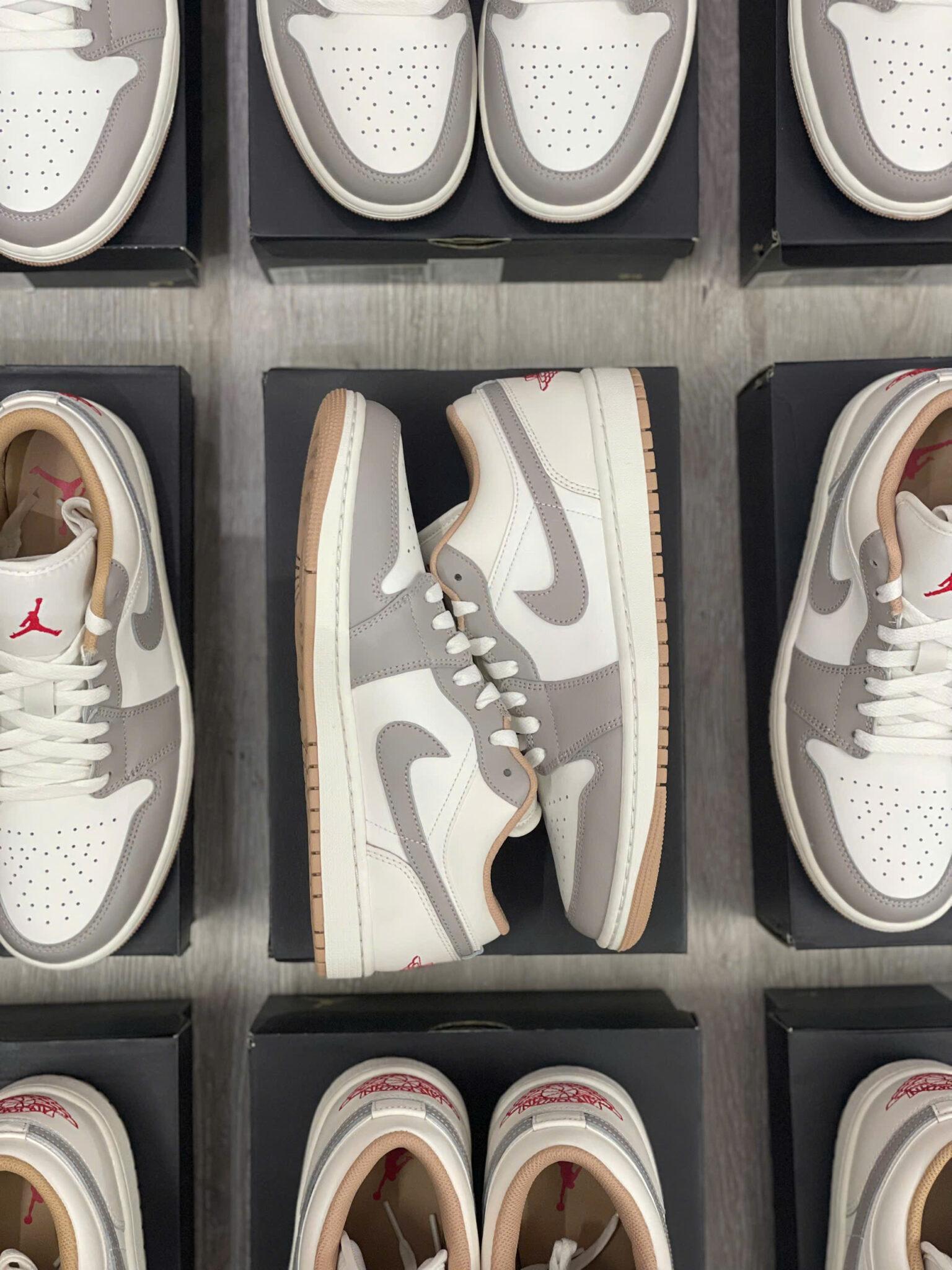 Giày Air Jordan 1 Low Red College Grey 553558-169 - Ảnh 7