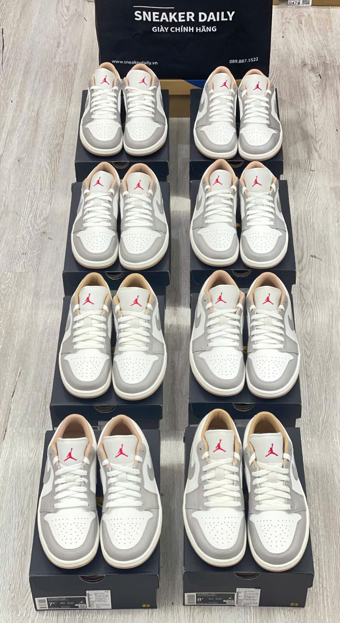 Giày Air Jordan 1 Low Red College Grey 553558-169 - Ảnh 8