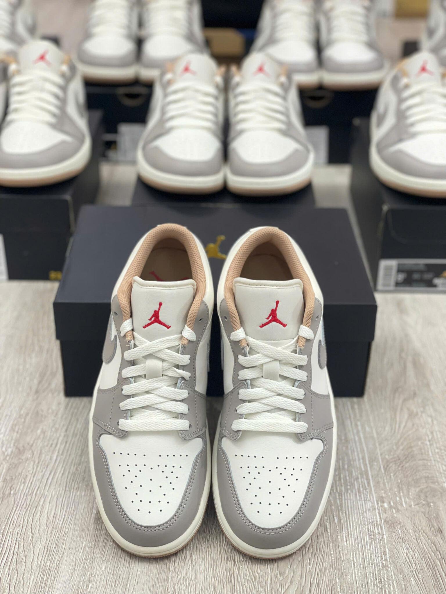 Giày Air Jordan 1 Low Red College Grey 553558-169 - Ảnh 9