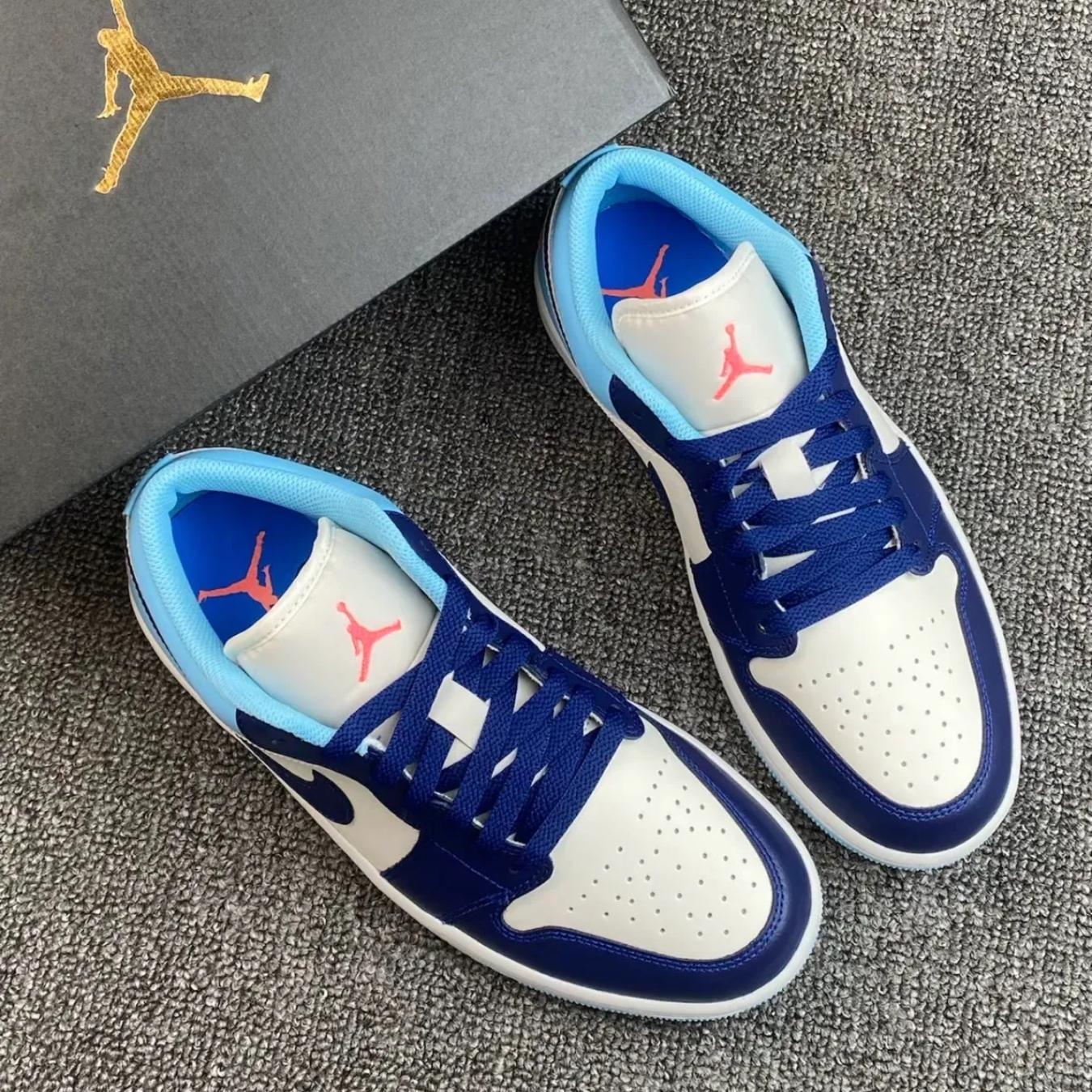 Giày Air Jordan 1 Low Sail Blue Chill 553558-149 - Ảnh 3