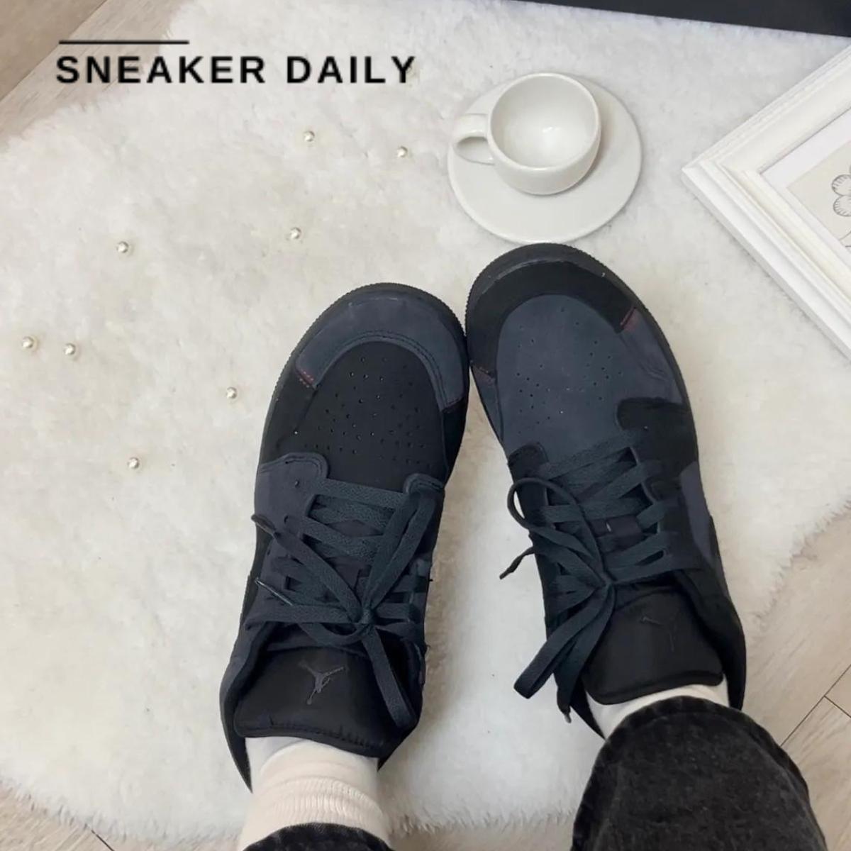 Giày Air Jordan 1 Low SE Craft GS Dark Smoke Red FQ7757-001 - Ảnh 2