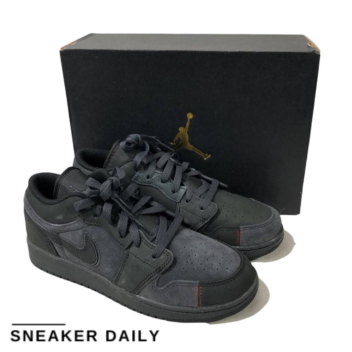 Đế giày và chất liệu upper của Air Jordan 1 Low SE Craft GS Dark Smoke Red
