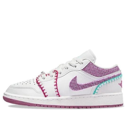 Giày Air Jordan 1 Low SE Knit GS DM9037-100 phối màu trắng Triple White