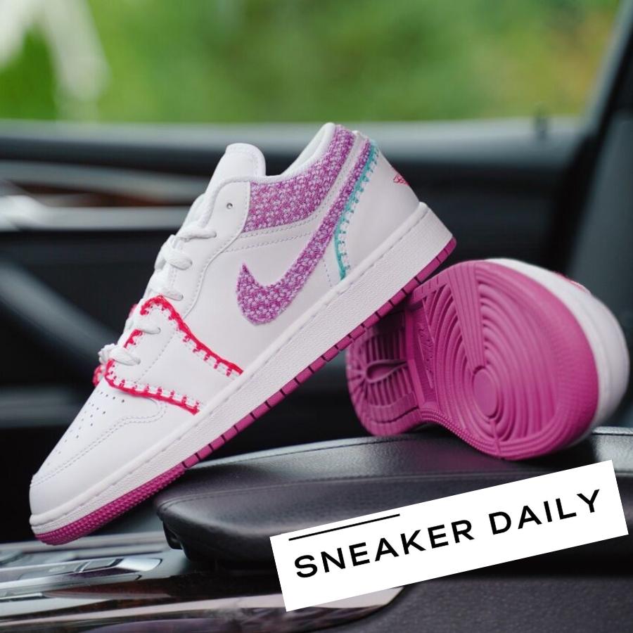 Giày Air Jordan 1 Low SE Knit (GS) DM9037-100 - Ảnh 2