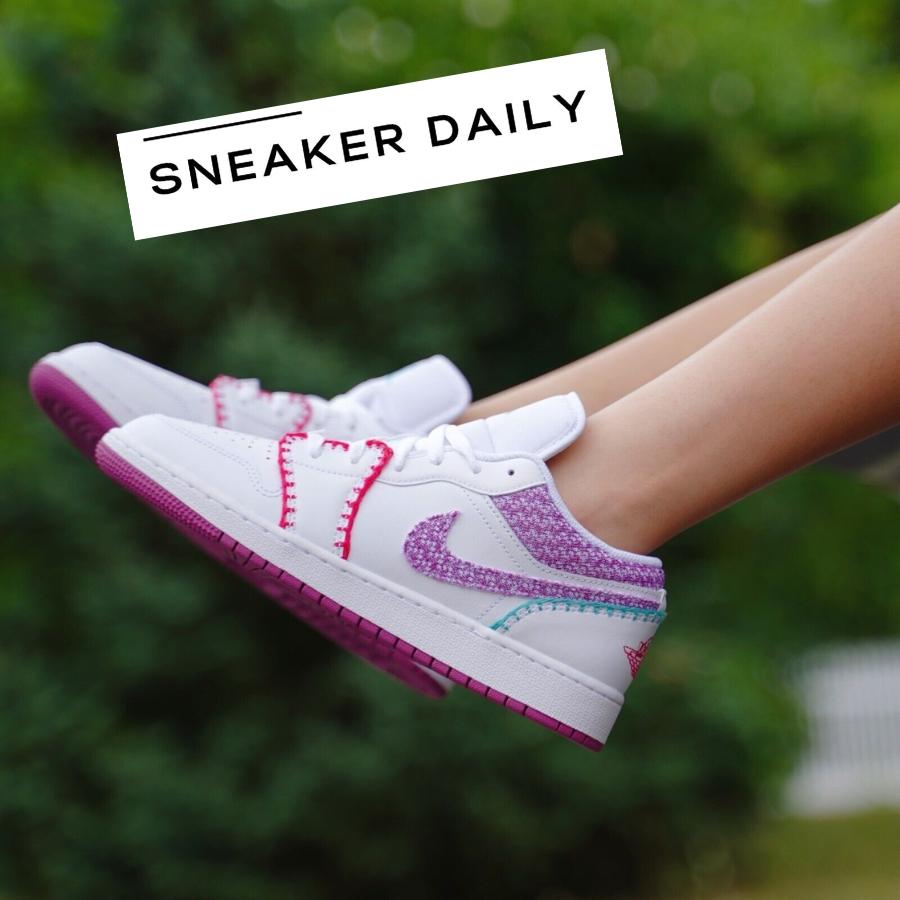 Giày Air Jordan 1 Low SE Knit (GS) DM9037-100 - Ảnh 5