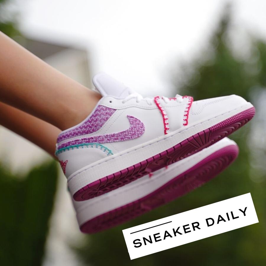 Giày Air Jordan 1 Low SE Knit (GS) DM9037-100 - Ảnh 6