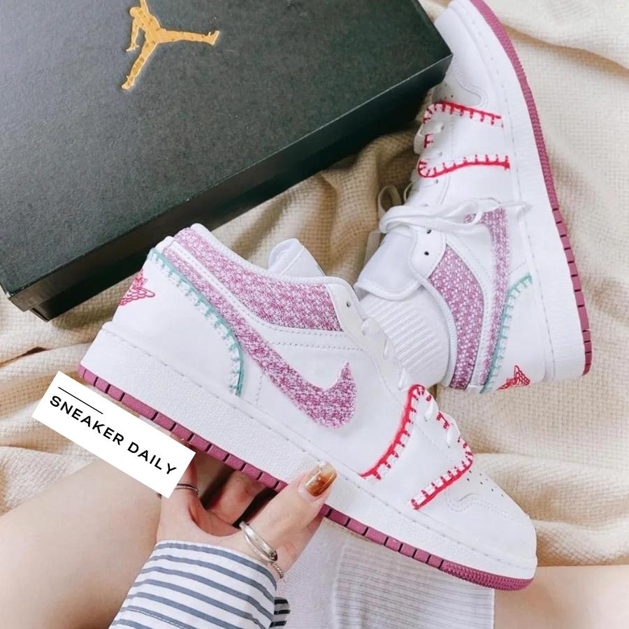 Giày Air Jordan 1 Low SE Knit (GS) DM9037-100 - Ảnh 7