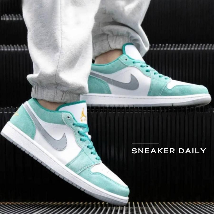 Giày Air Jordan 1 Low SE New Emerald (GS) DO8244-301 - Ảnh 3