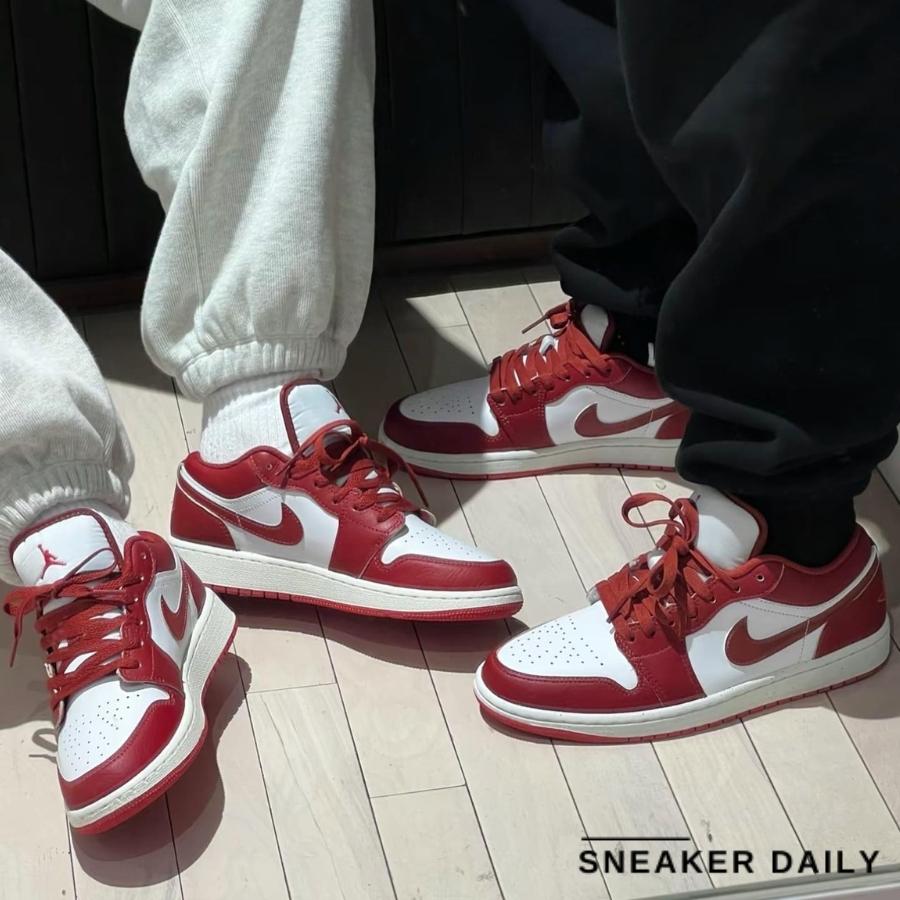 Giày Air Jordan 1 Low White Dune Red FJ3459-160 - Ảnh 11