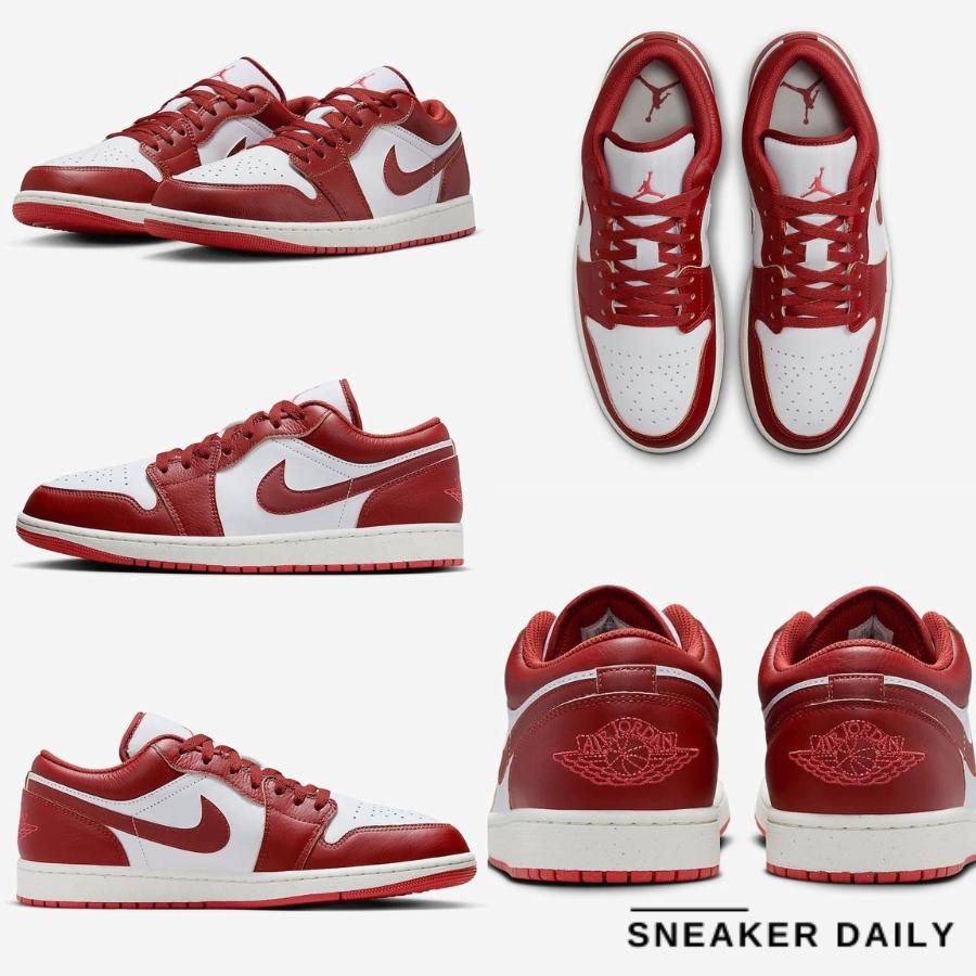 Giày Air Jordan 1 Low White Dune Red FJ3459-160 - Ảnh 7