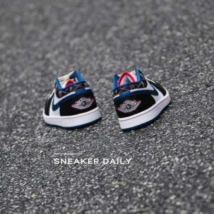 Giày Air Jordan 1 Low White Industrial Blue Siren Red FV3622-141 - Ảnh 11