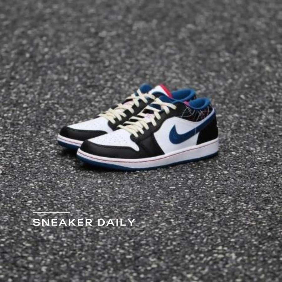 Giày Air Jordan 1 Low White Industrial Blue Siren Red FV3622-141 - Ảnh 9