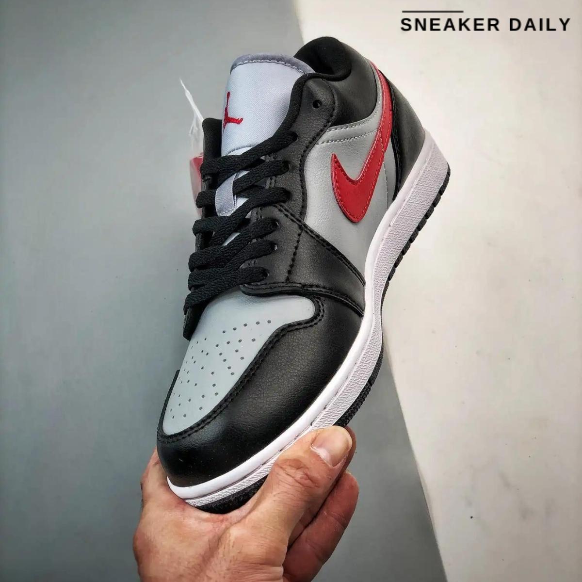 Giày Air Jordan 1 Low Wolf Grey Gym Red (WMNS) DC0774-062 - Ảnh 6