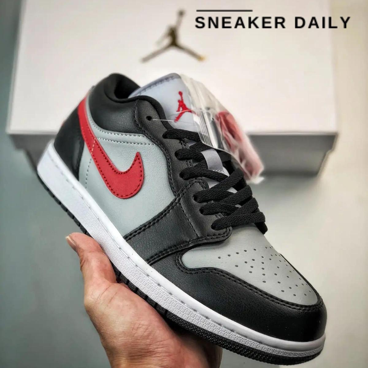 Giày Air Jordan 1 Low Wolf Grey Gym Red (WMNS) DC0774-062 - Ảnh 7