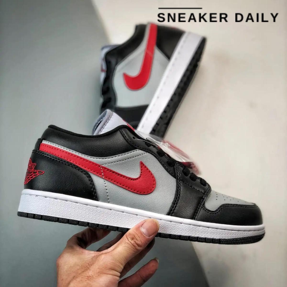 Giày Air Jordan 1 Low Wolf Grey Gym Red (WMNS) DC0774-062 - Ảnh 8