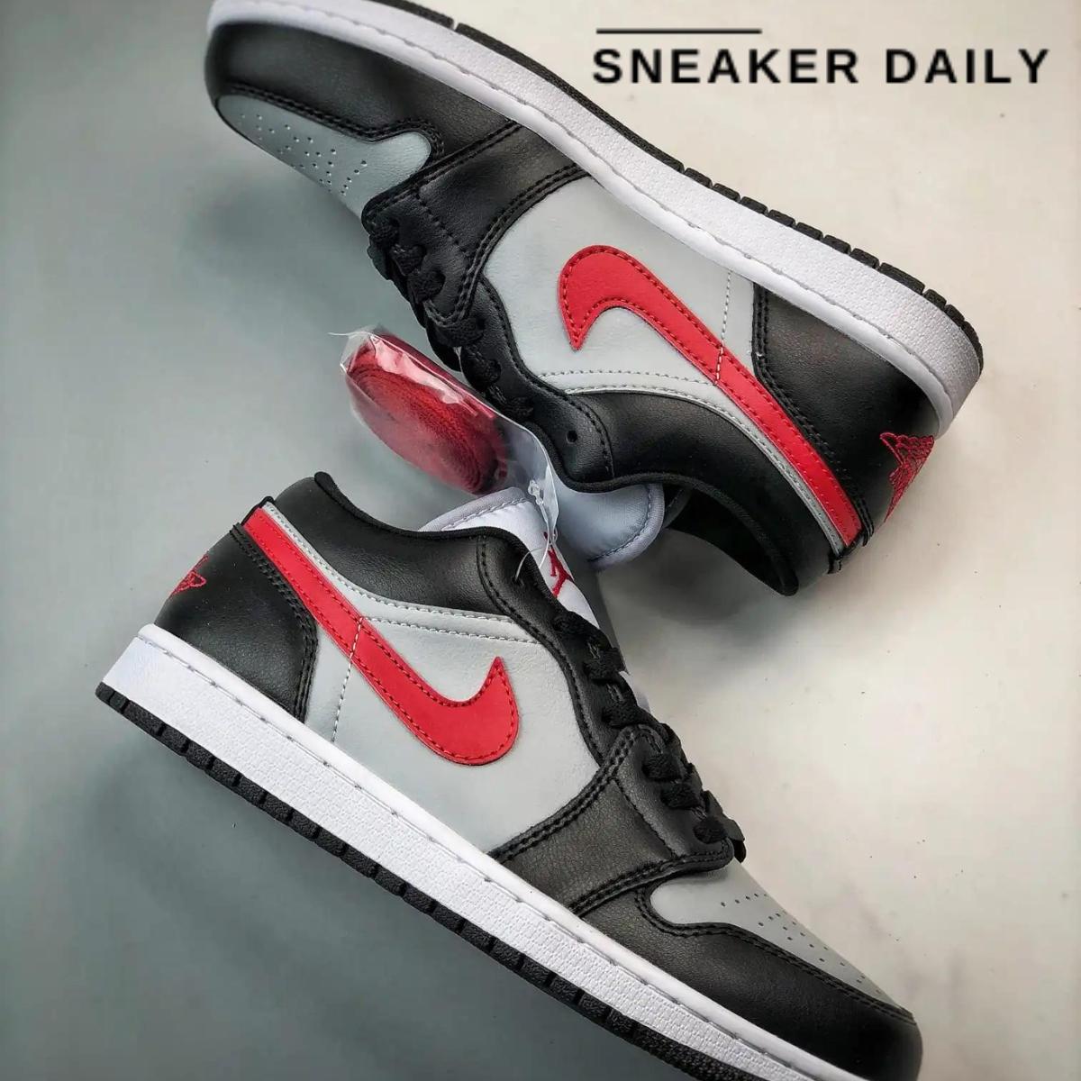 Giày Air Jordan 1 Low Wolf Grey Gym Red (WMNS) DC0774-062 - Ảnh 9