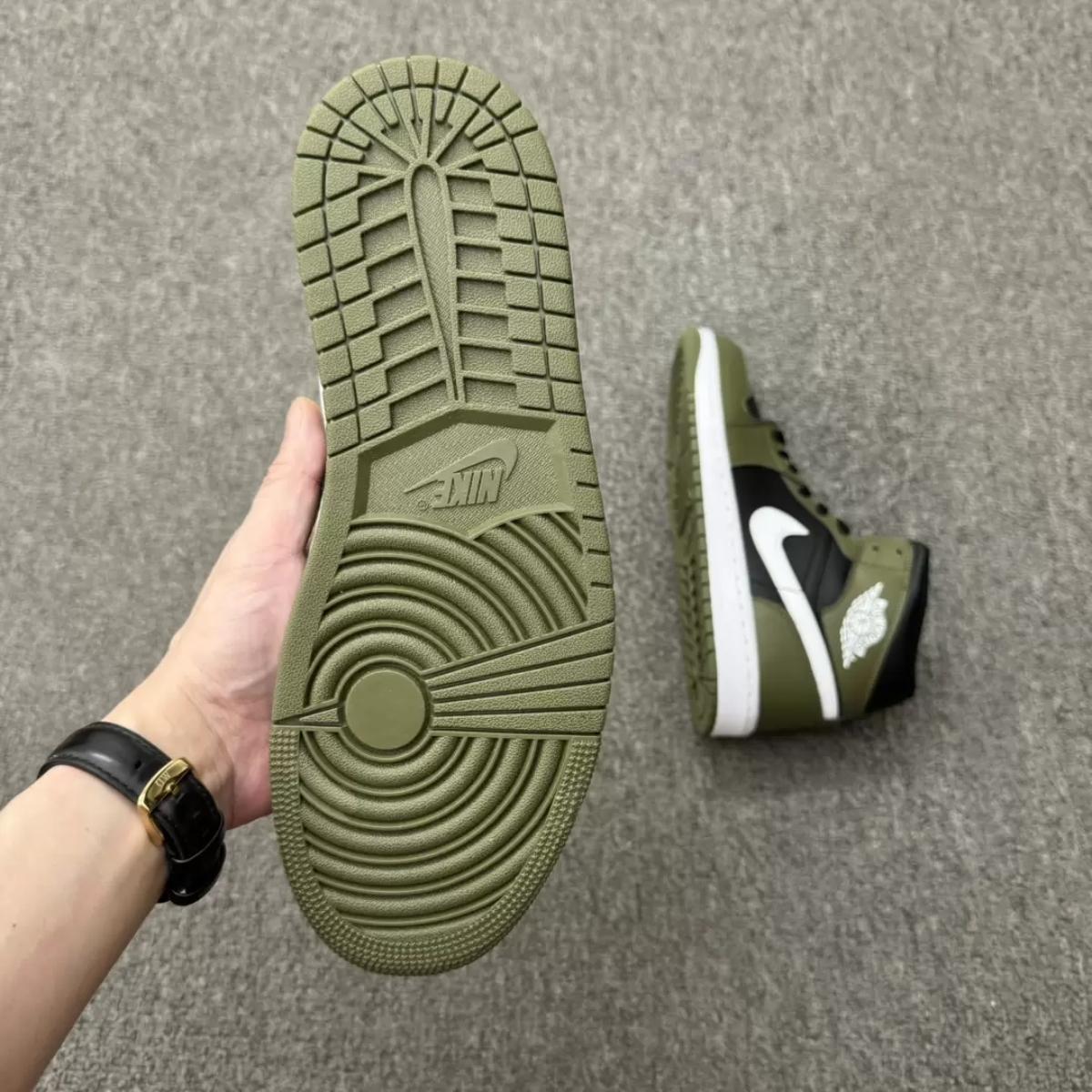 Giày Air Jordan 1 Mid Black Medium Olive DQ8426-092 - Ảnh 10