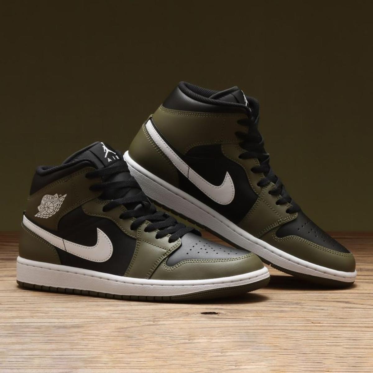 Giày Air Jordan 1 Mid Black Medium Olive DQ8426-092 - Ảnh 2