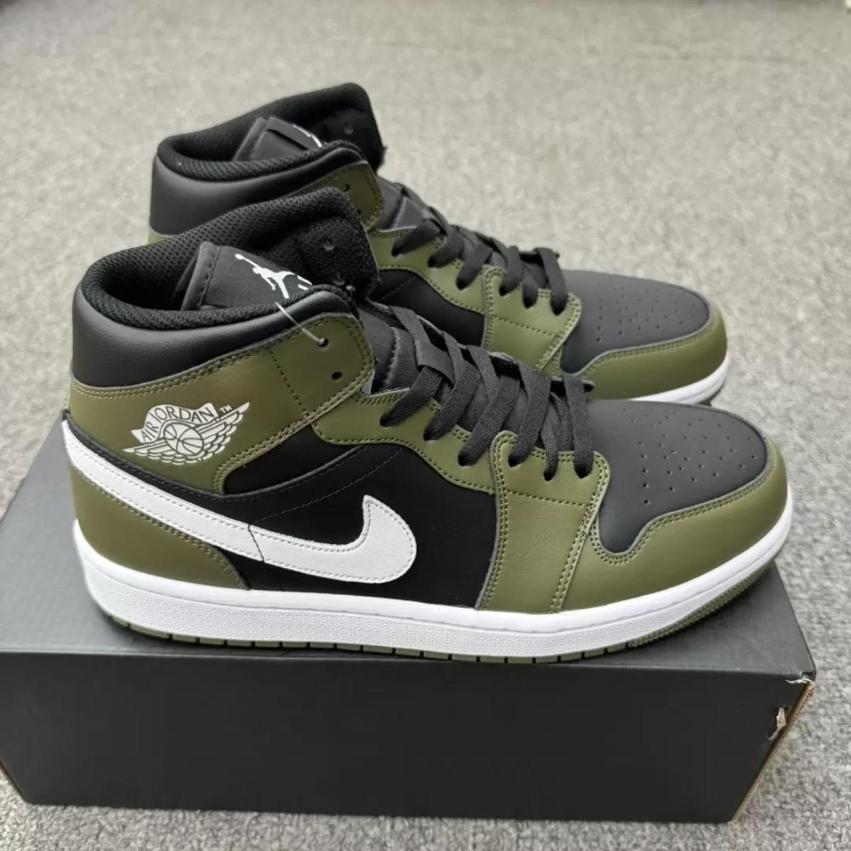 Giày Air Jordan 1 Mid Black Medium Olive DQ8426-092 - Ảnh 6