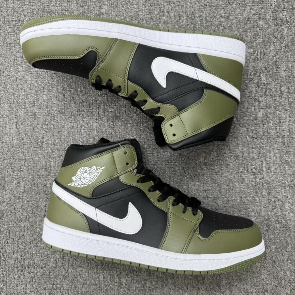 Giày Air Jordan 1 Mid Black Medium Olive DQ8426-092 - Ảnh 9