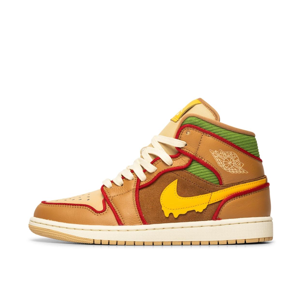 Giày Air Jordan 1 Mid Cheeseburger IB7403-224 phối màu vàng nâu đỏ