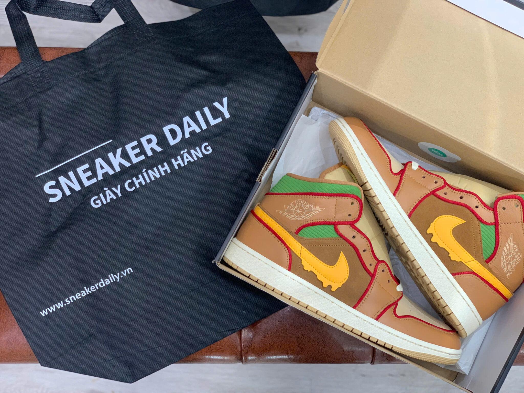Giày Air Jordan 1 Mid Cheeseburger IB7403-224 - Ảnh 2