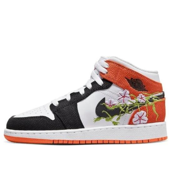 Giày Air Jordan 1 Mid Floral GS DQ8390-100 họa tiết hoa anh đào