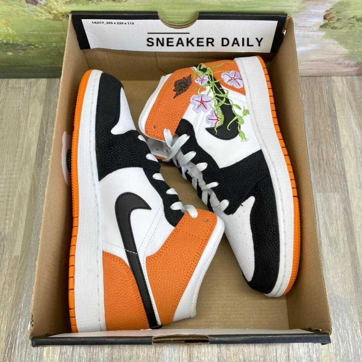 Giày Air Jordan 1 Mid Floral (GS) DQ8390-100 - Ảnh 10