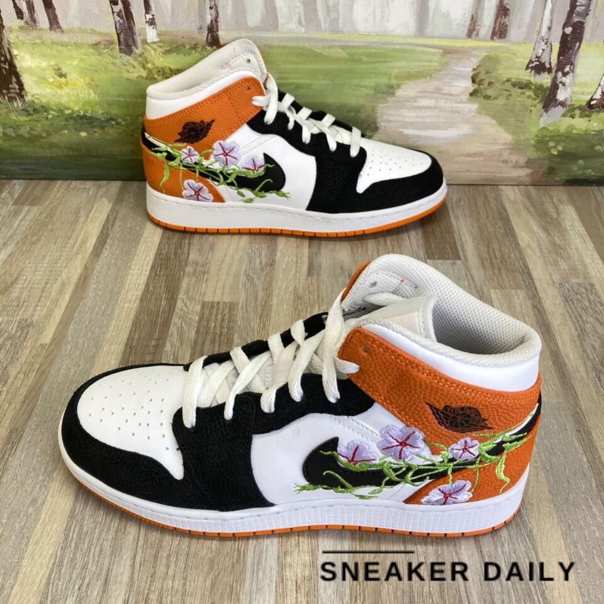 Giày Air Jordan 1 Mid Floral (GS) DQ8390-100 - Ảnh 4