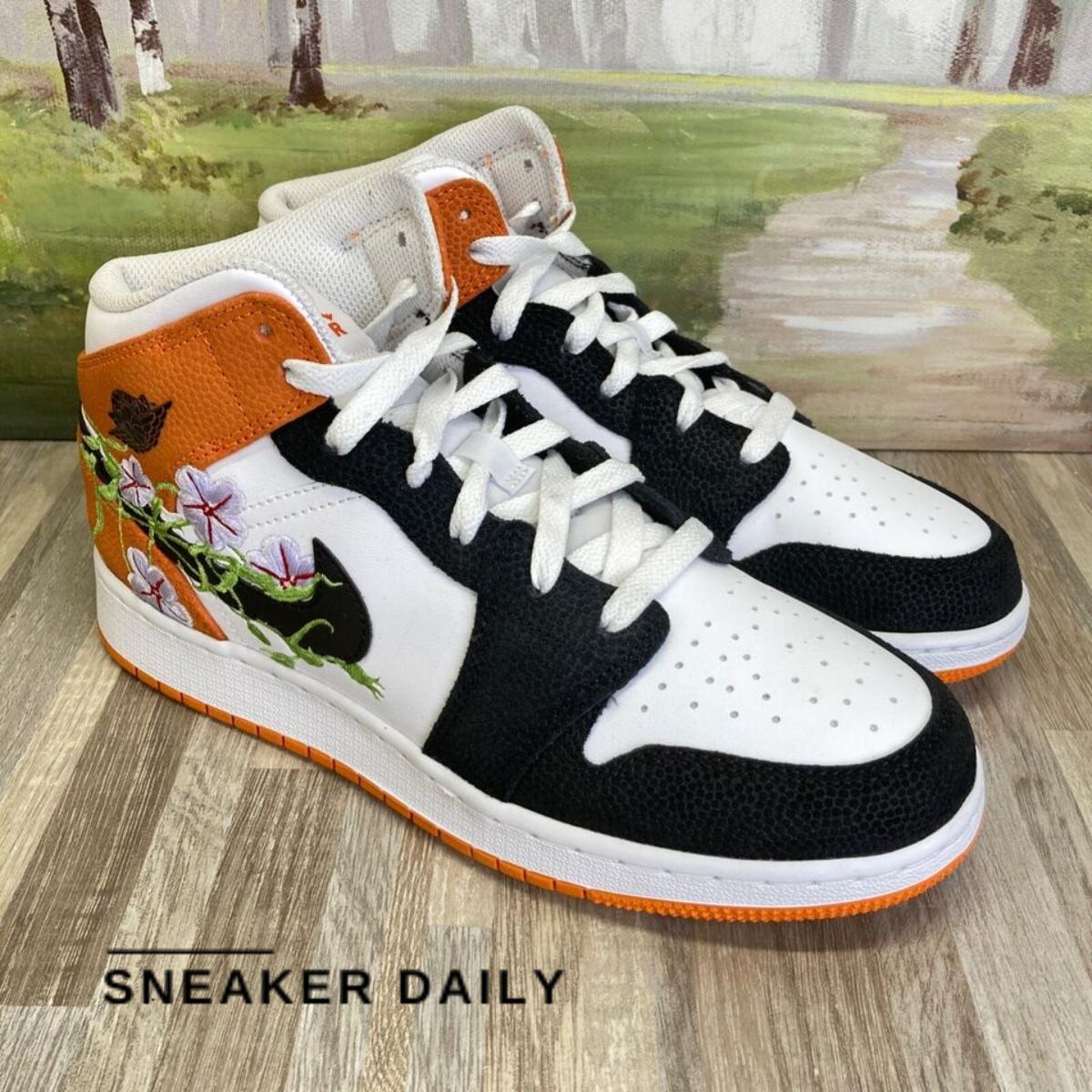 Giày Air Jordan 1 Mid Floral (GS) DQ8390-100 - Ảnh 6
