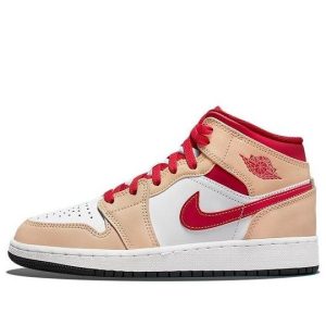Giày Air Jordan 1 Mid GS Light Curry Cardinal Red 554725-201