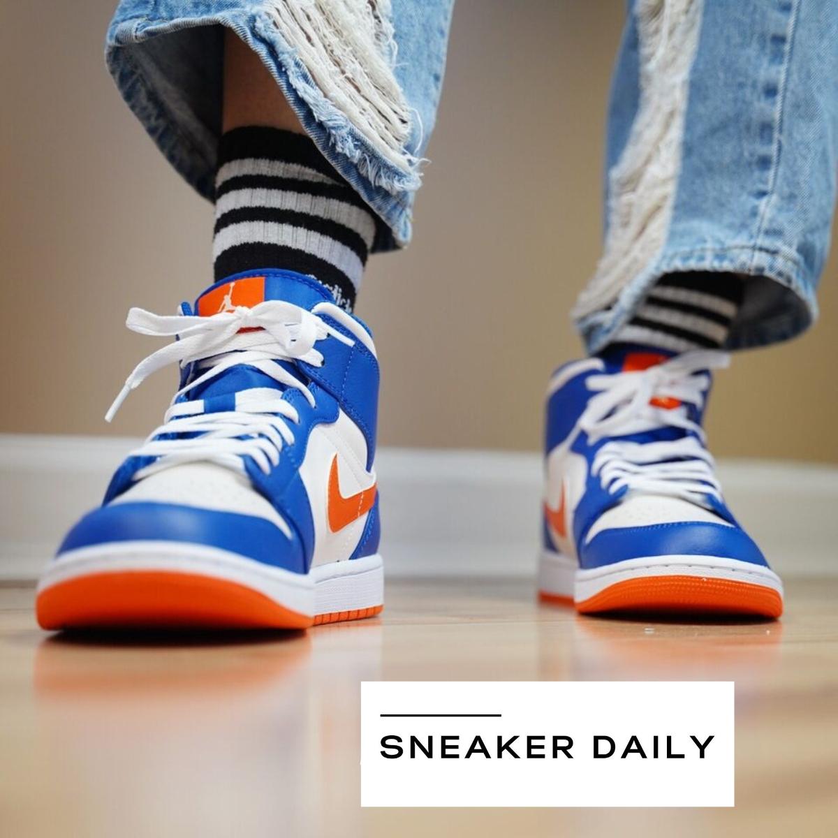 Giày Air Jordan 1 Mid Knicks FD1029-400 - Ảnh 5